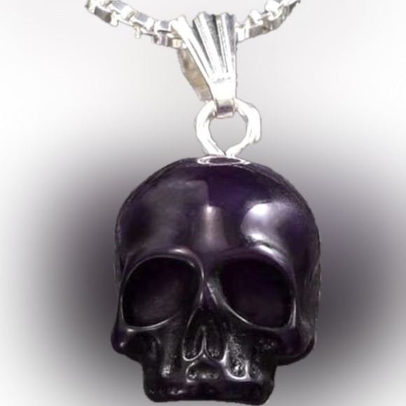 Other - Black Sugar Skull~ Dia de Los Muertos Bones Anatomy Gothic Horror Scary Necklace